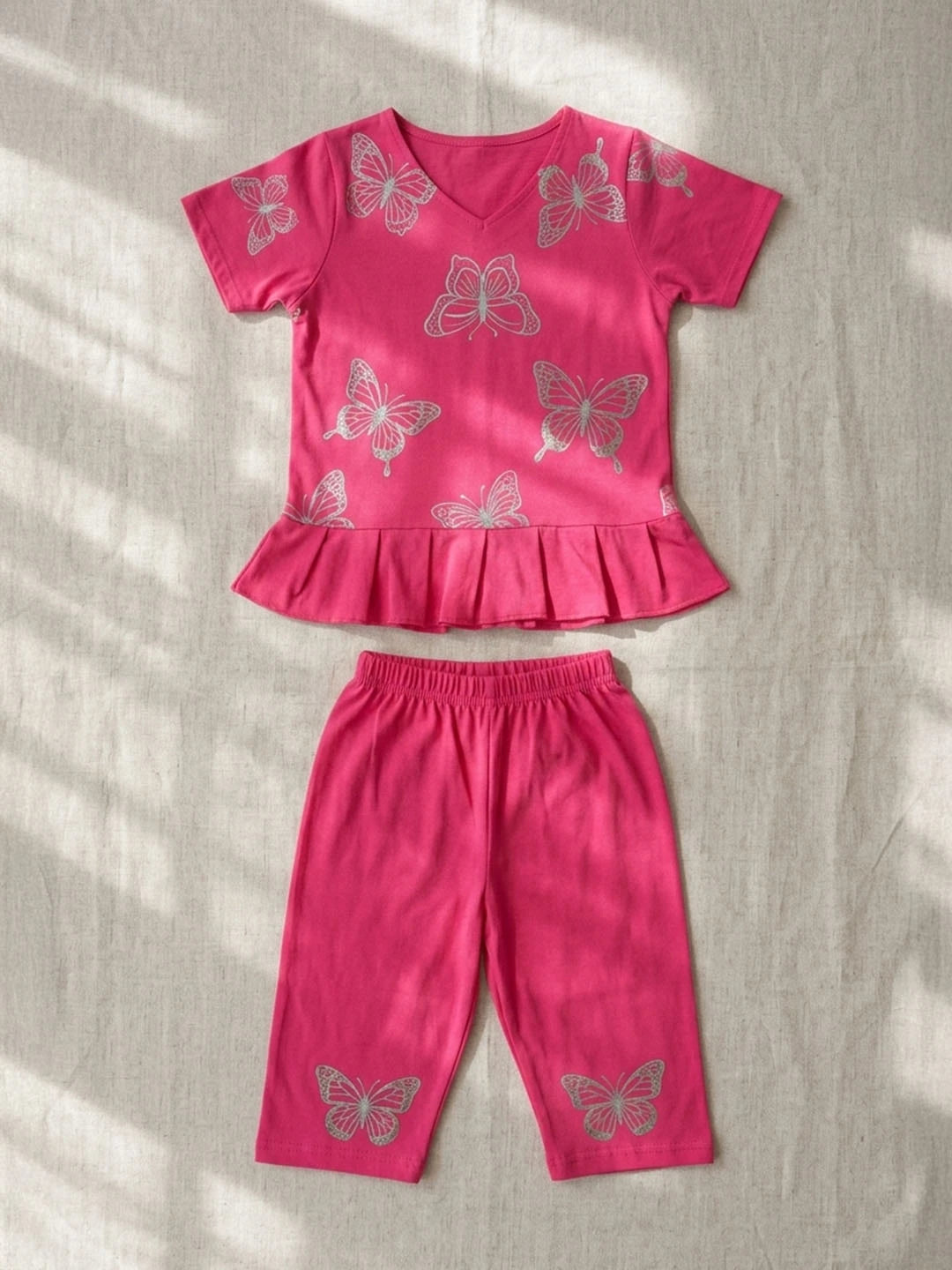 Cotton embroidered coord set for girls