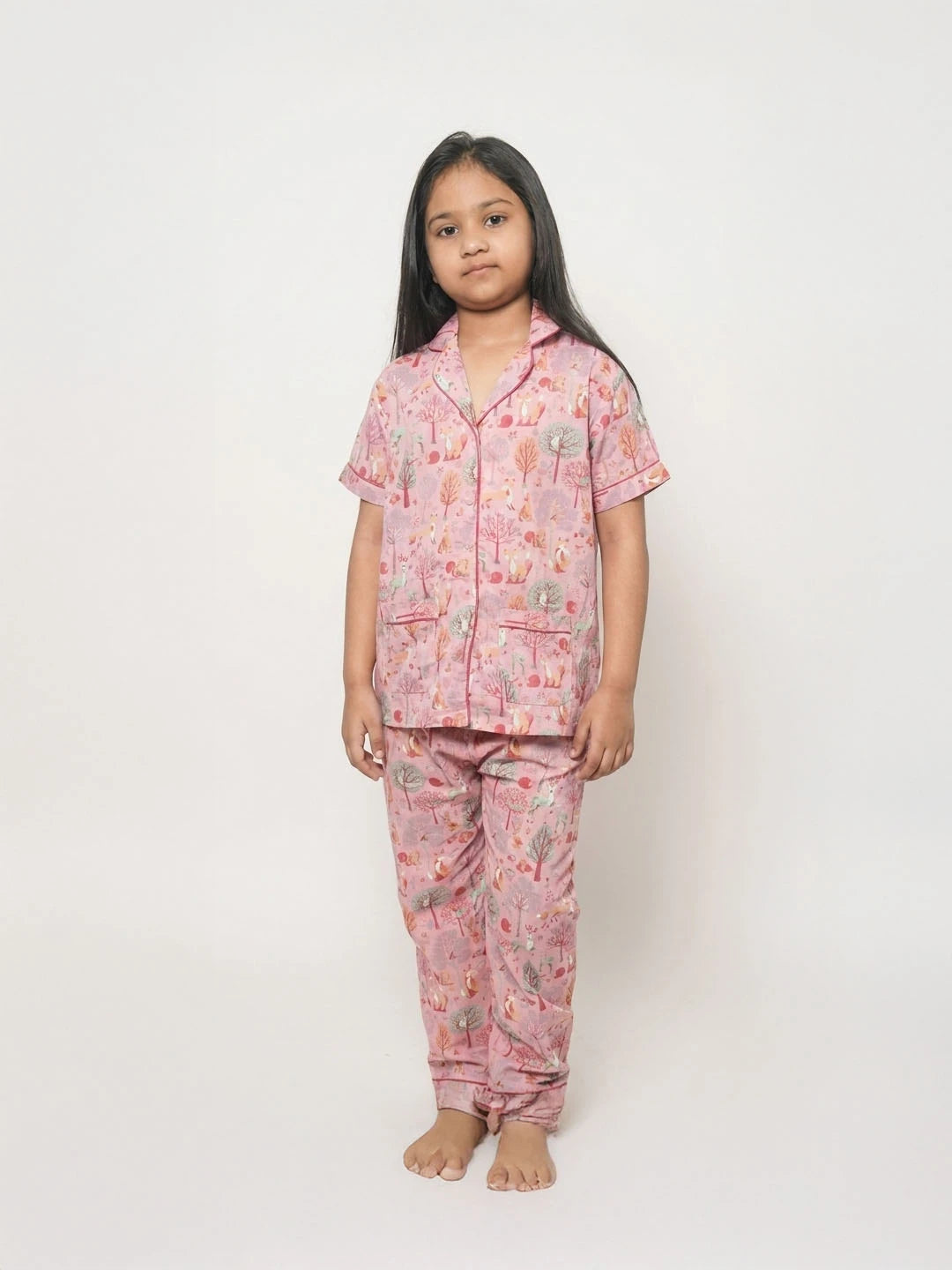 Cotton night suit for girls