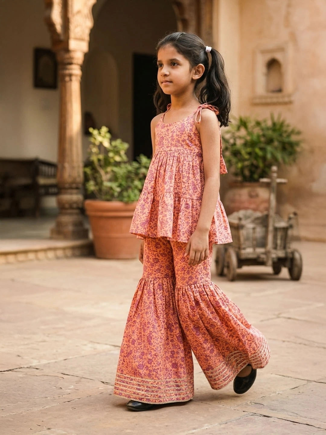 Glace cotton sharara set for girls