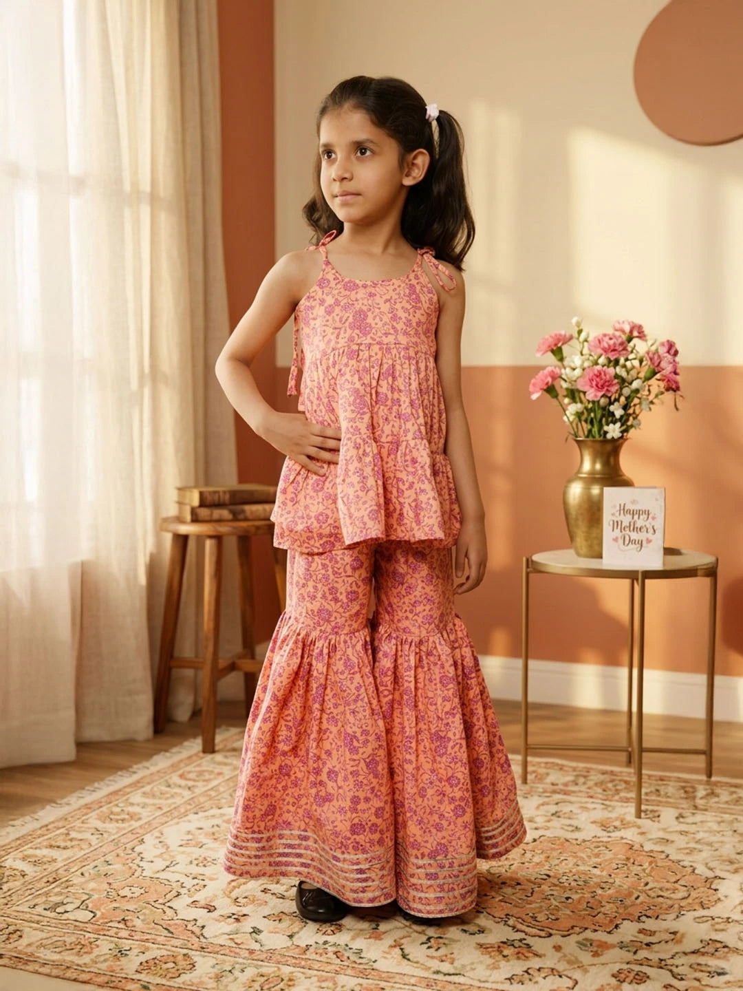 Glace cotton sharara set for girls