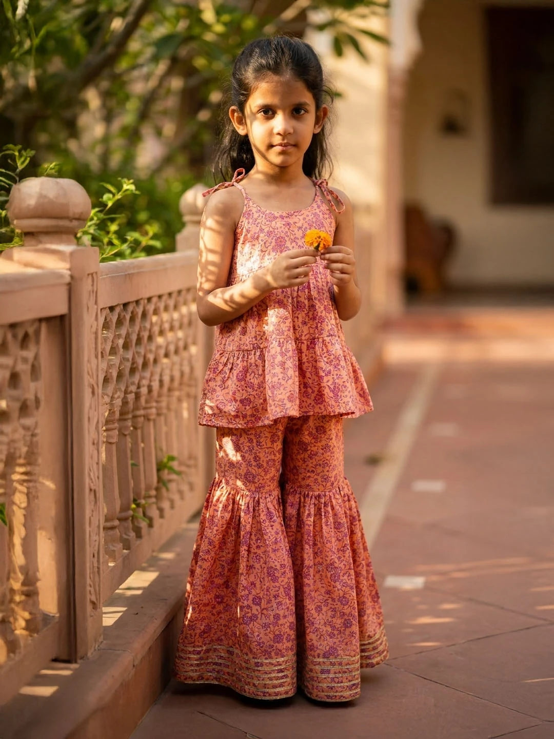 Glace cotton sharara set for girls