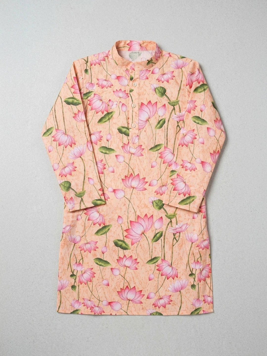 Pink floral Cotton Kurta Pajama