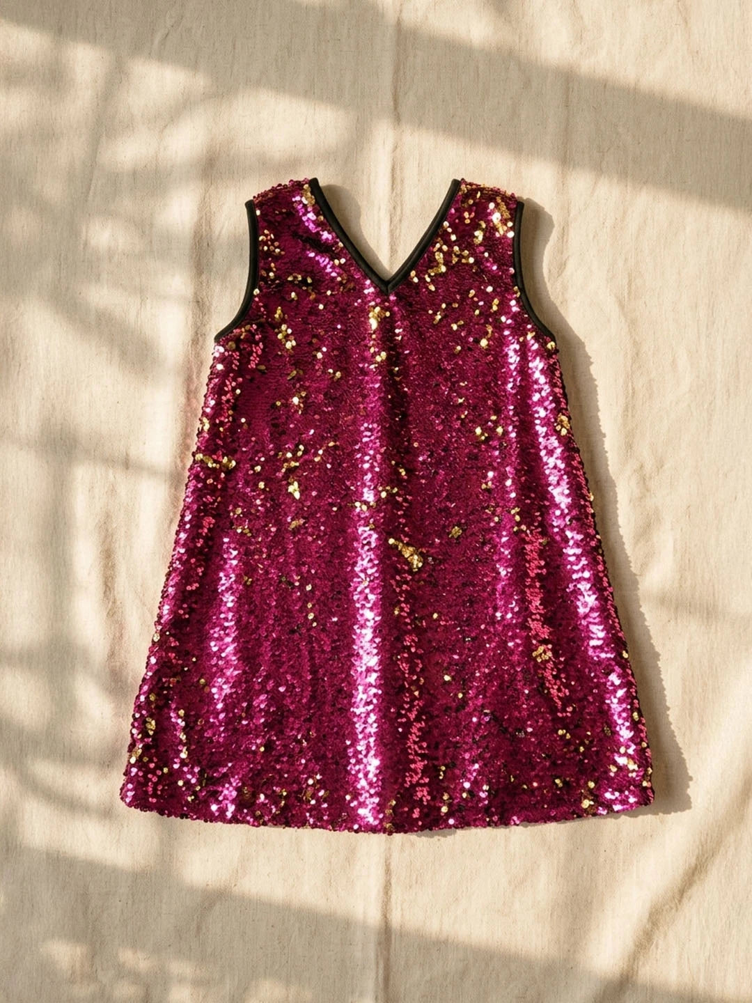 Pink sequins party wear frock for girls