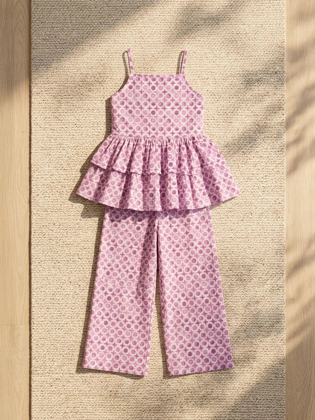 Pure cotton mauve colour coord set for girls