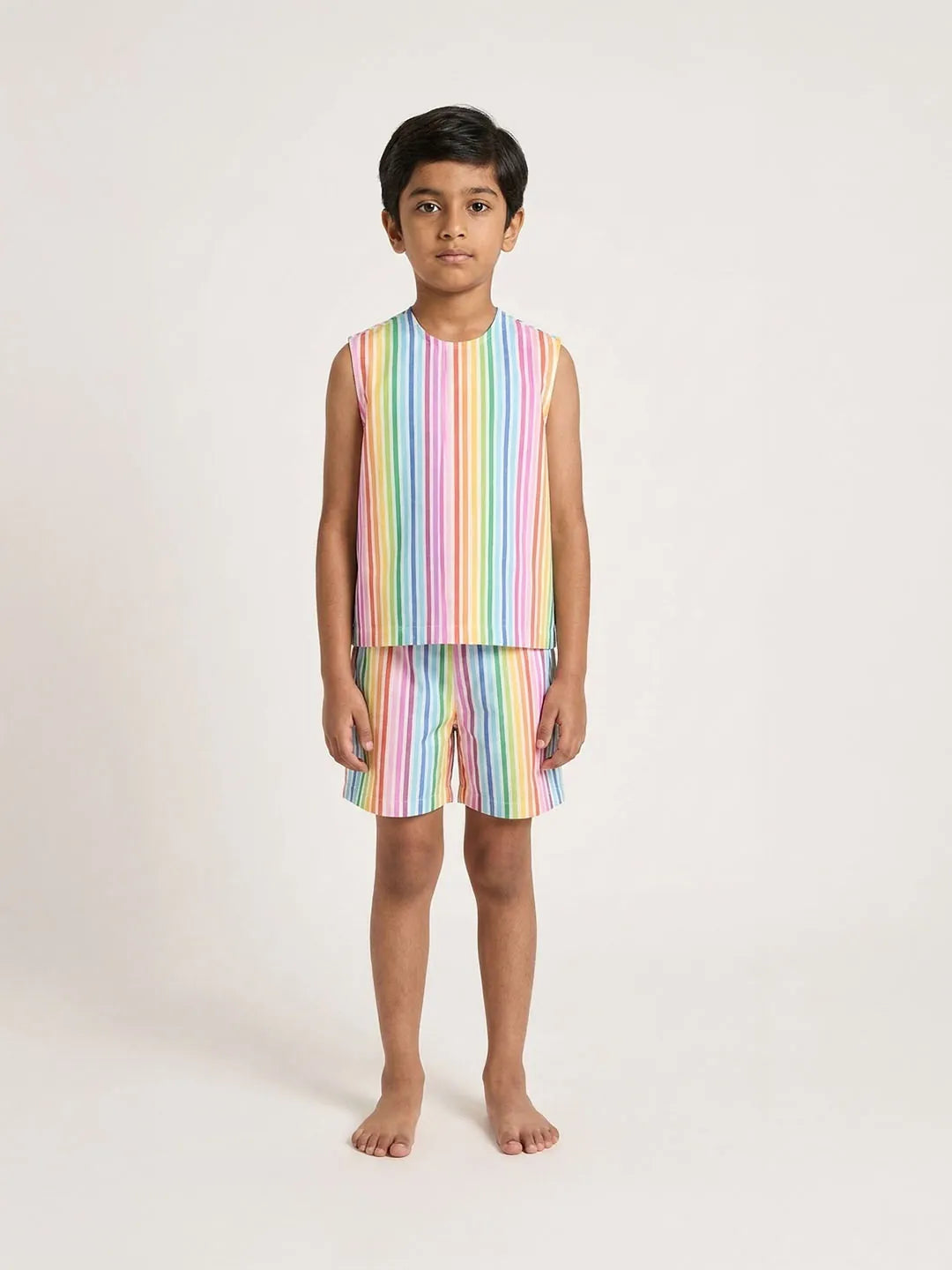 Pure cotton multicolour strips coord sets for kids
