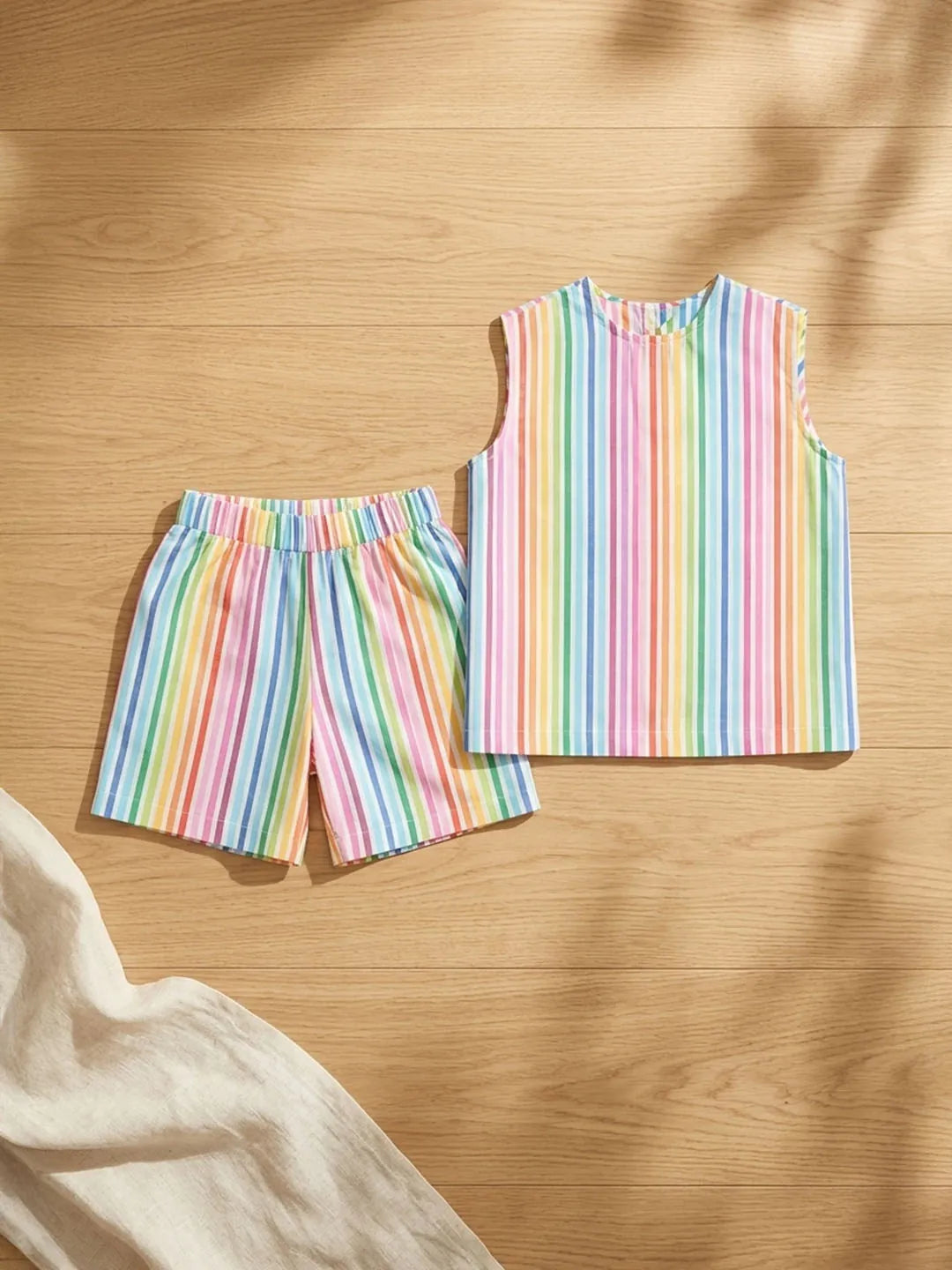 Pure cotton multicolour strips coord sets for kids