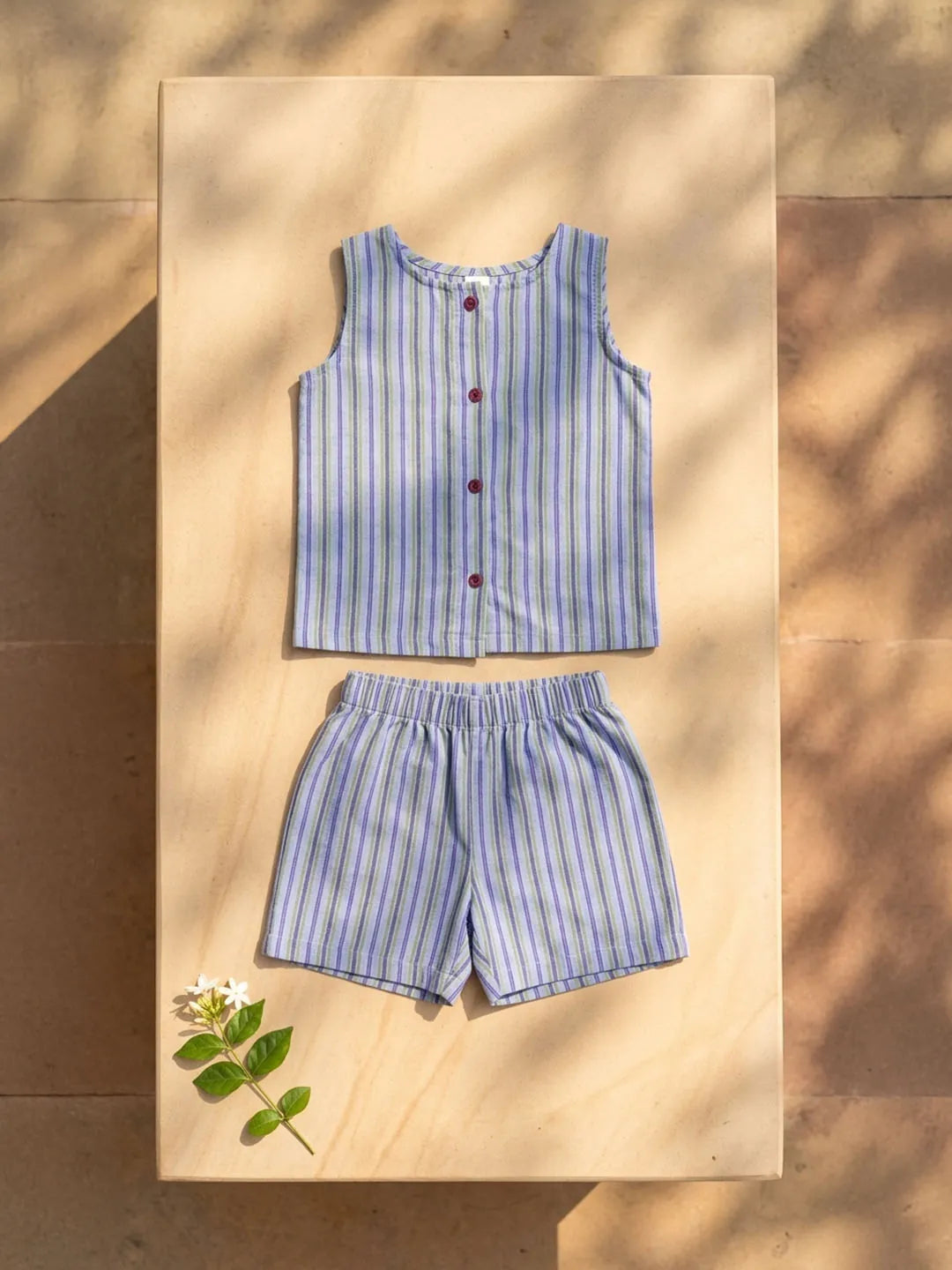Pure cotton sleeveless coord set for kids