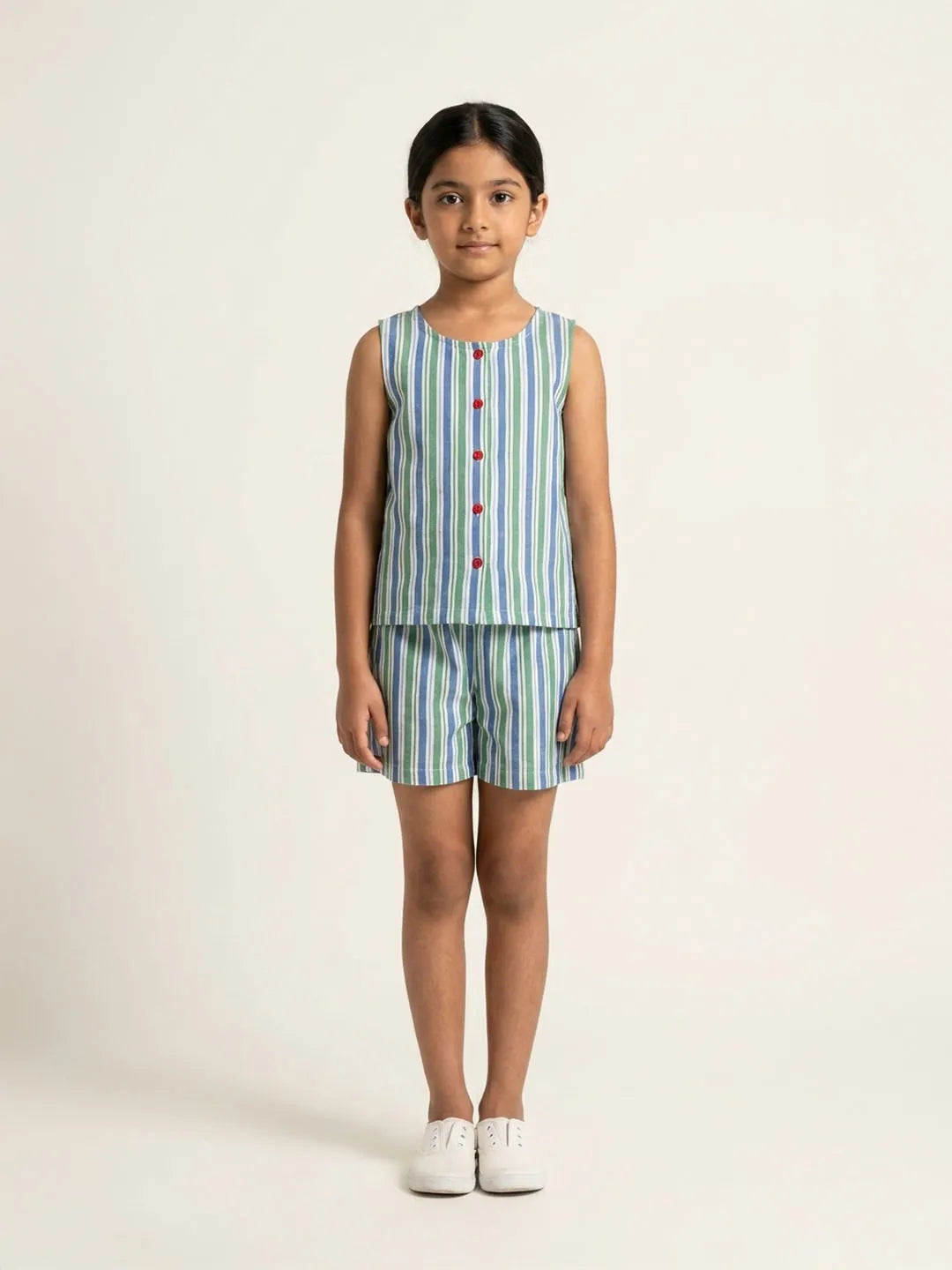 Pure cotton sleeveless coord set for kids