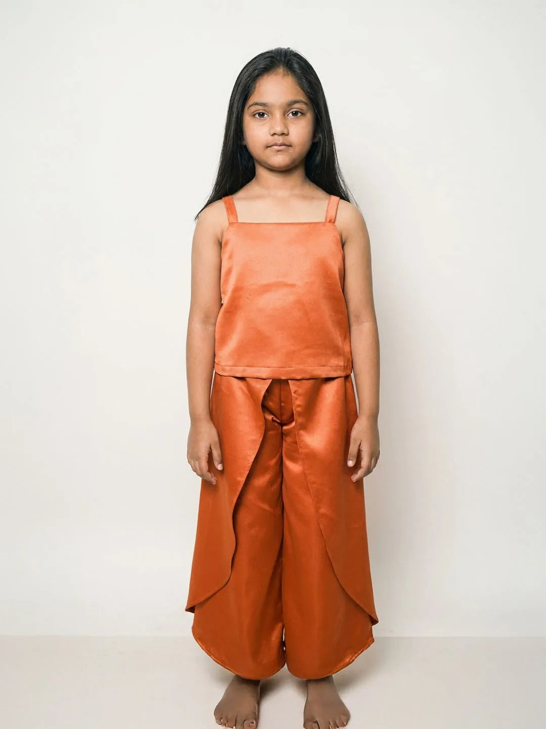Rust Satin coord set for kids