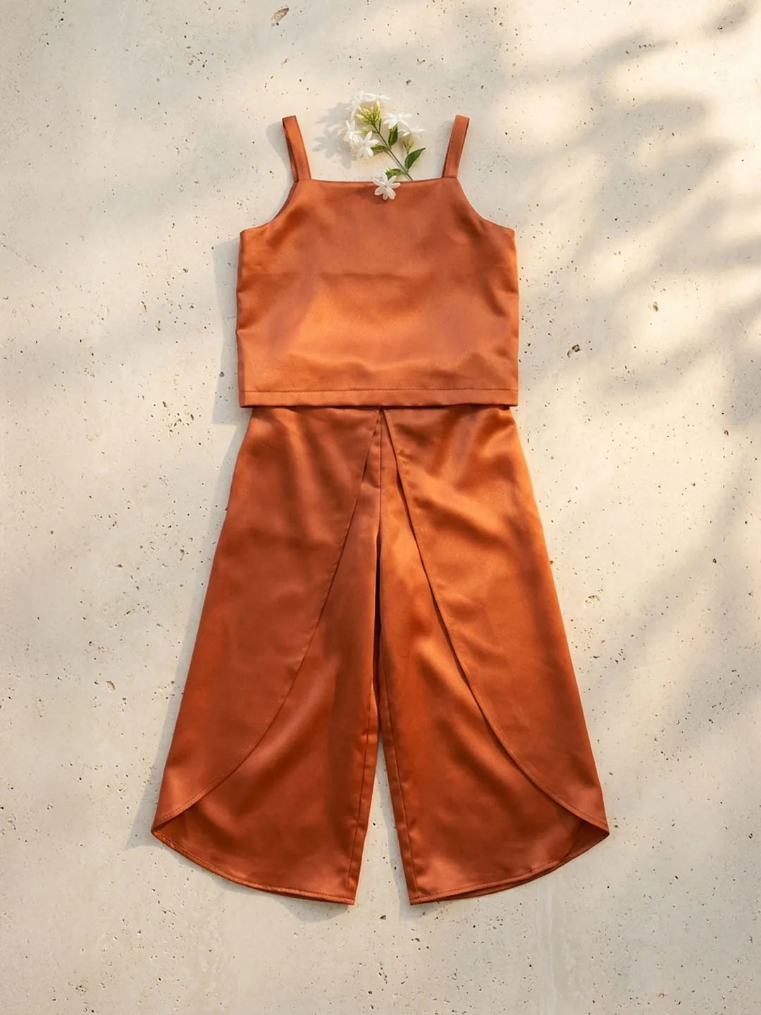 Rust Satin coord set for kids