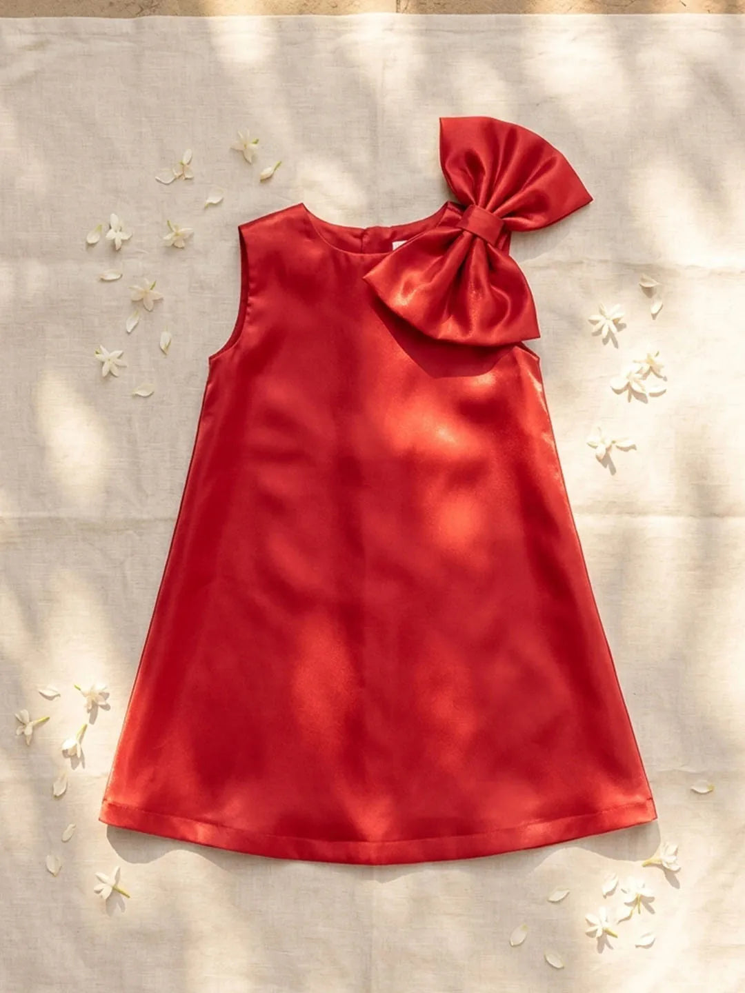 Shimmer satin frock for girls