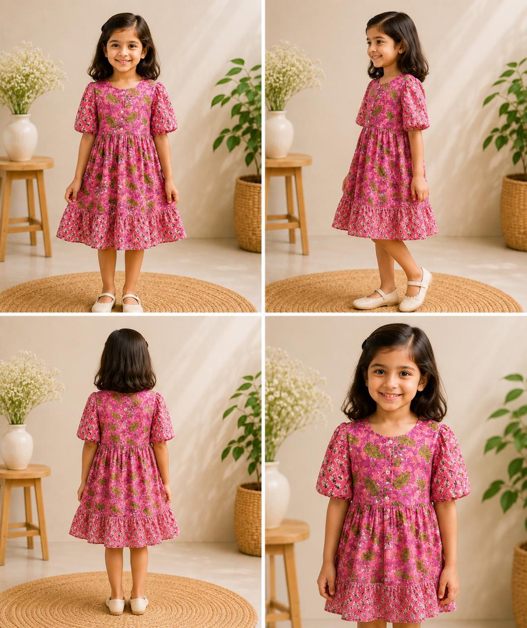 Pure cotton hand block frock