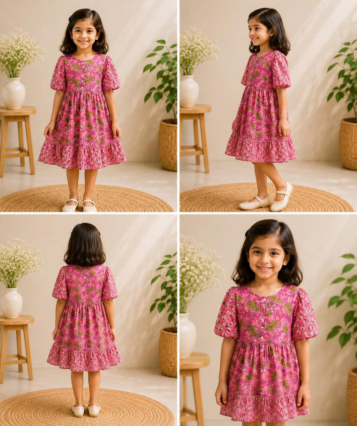 Pure cotton hand block frock