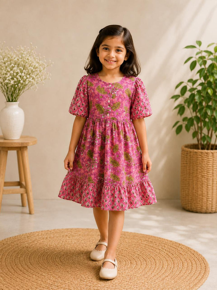Pure cotton hand block frock