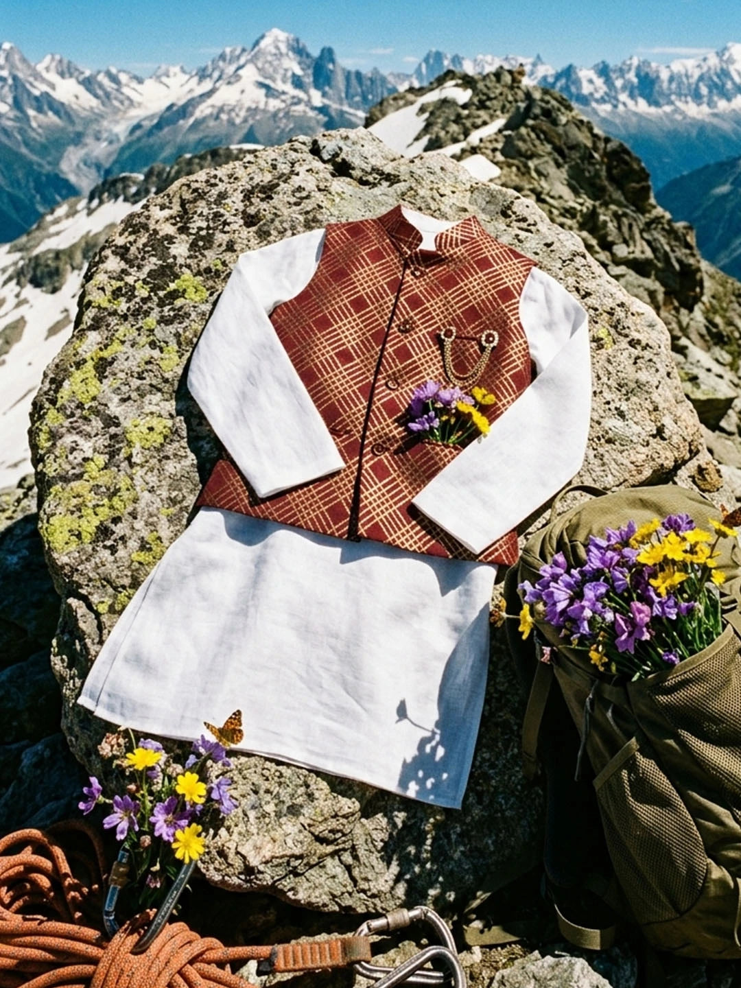 White cotton kurta pajama with Jawahar jacket