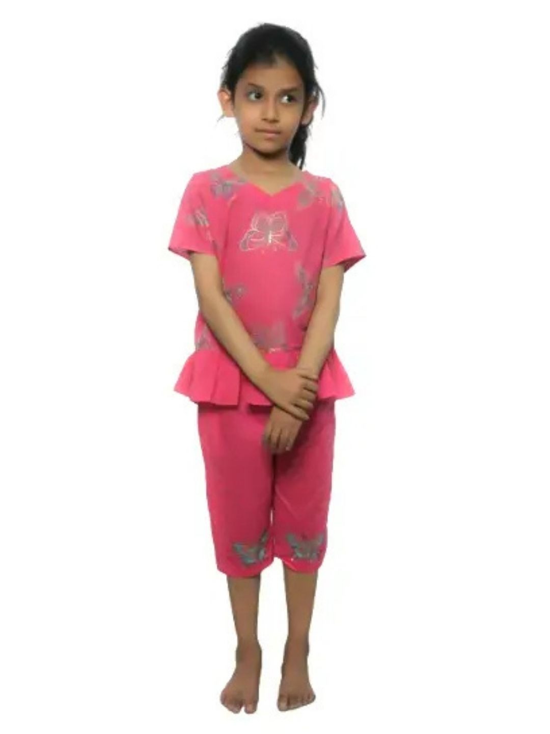Cotton embroidered coord set for girls