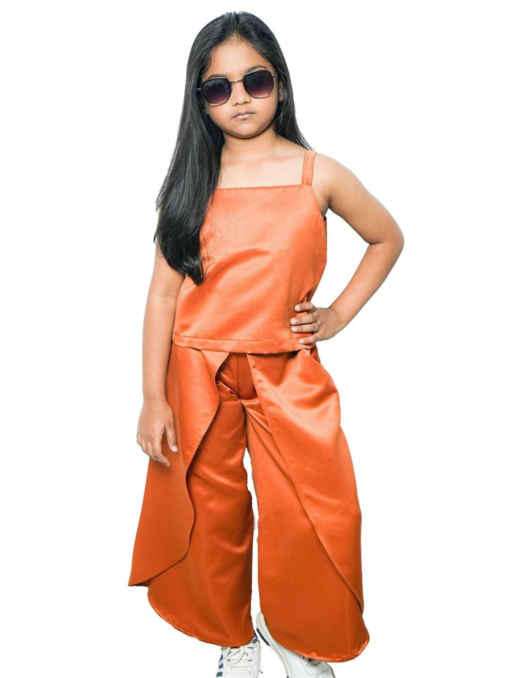 Rust Satin coord set for kids