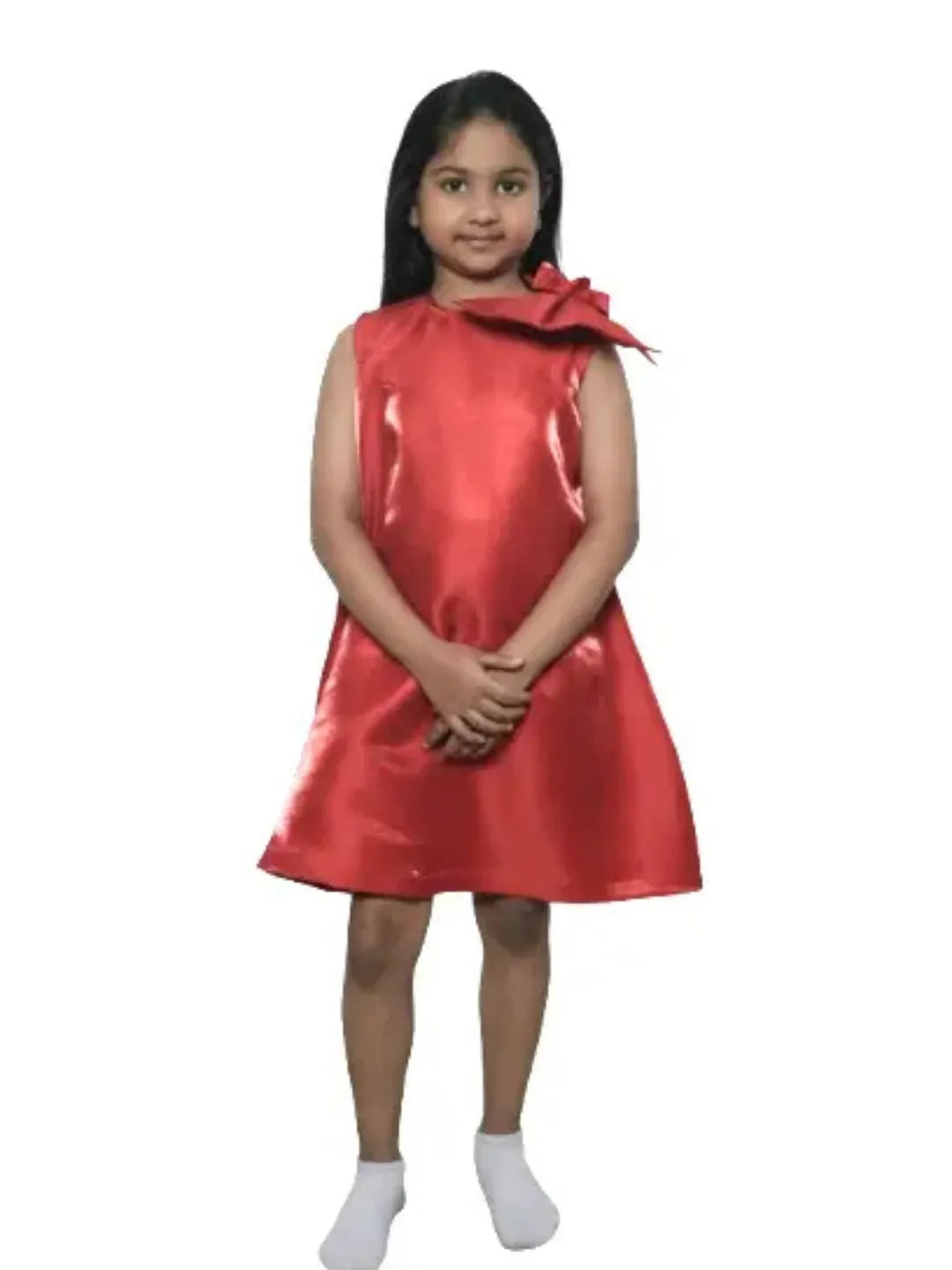 Shimmer satin frock for girls
