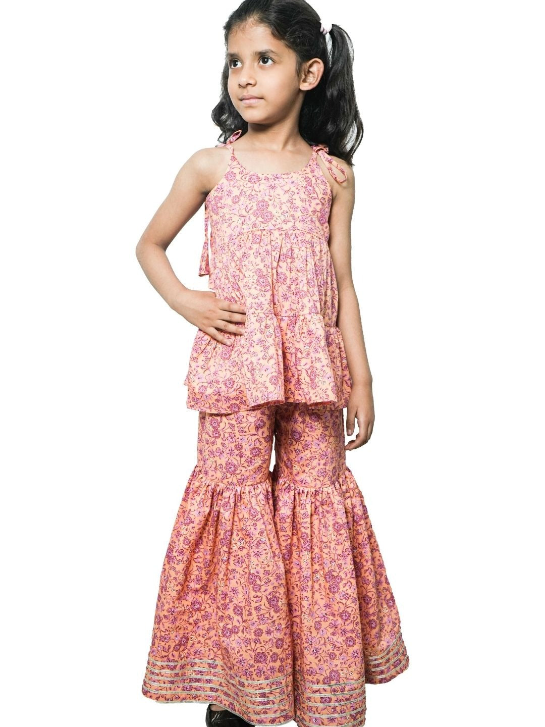 Glace cotton sharara set for girls