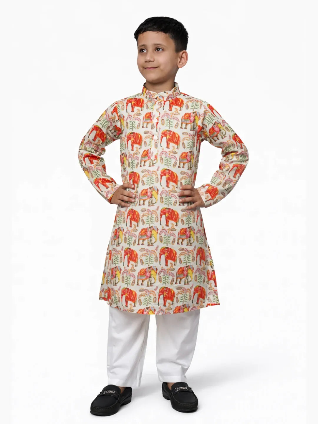 Elephant print cotton Kurta Pajama