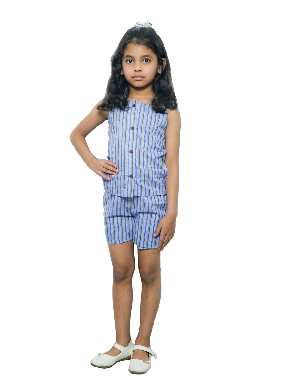 Pure cotton sleeveless coord set for kids