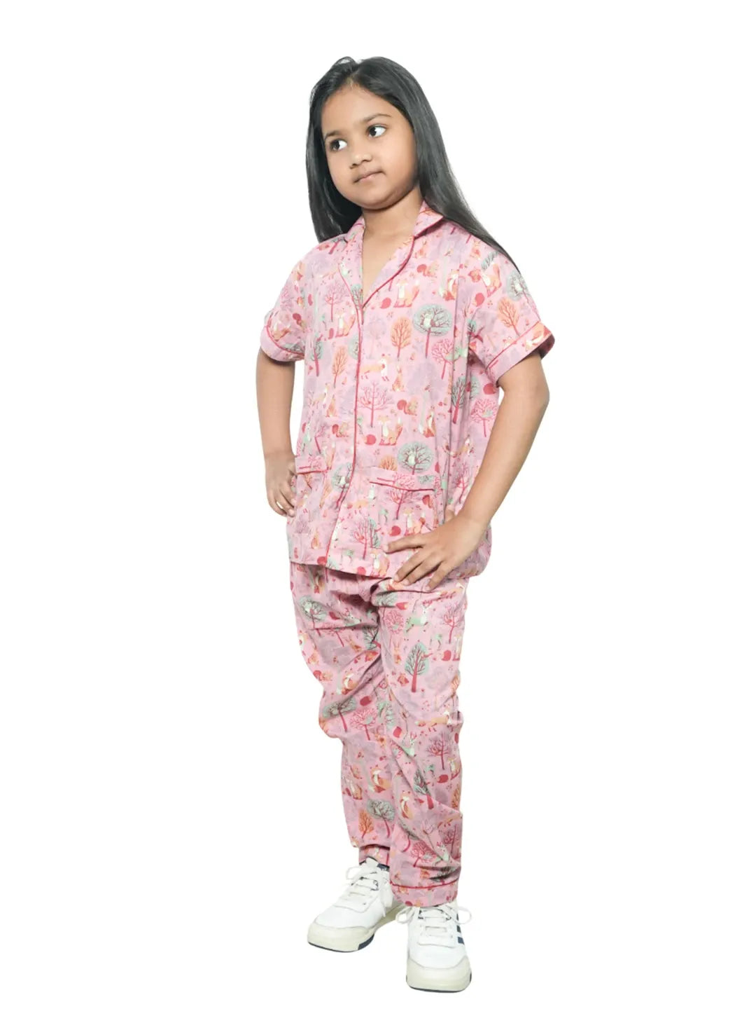Cotton night suit for girls