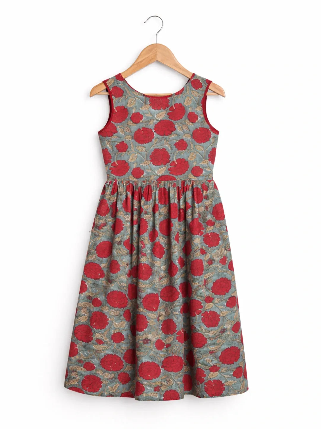 Pure cotton hand block frock for girls