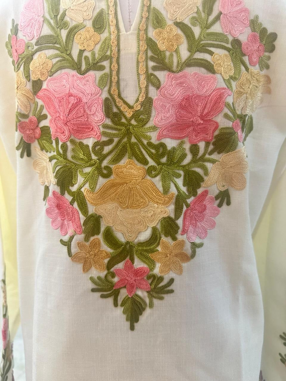 Cream Kashmiri Style Kurta Set