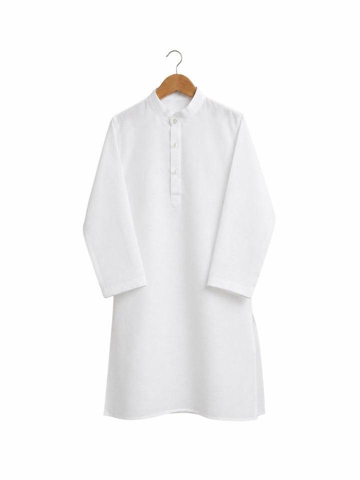 White cotton kurta pajama with Jawahar jacket