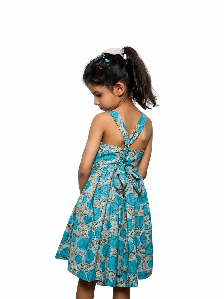 Pure cotton hand block frock summer frock for girls