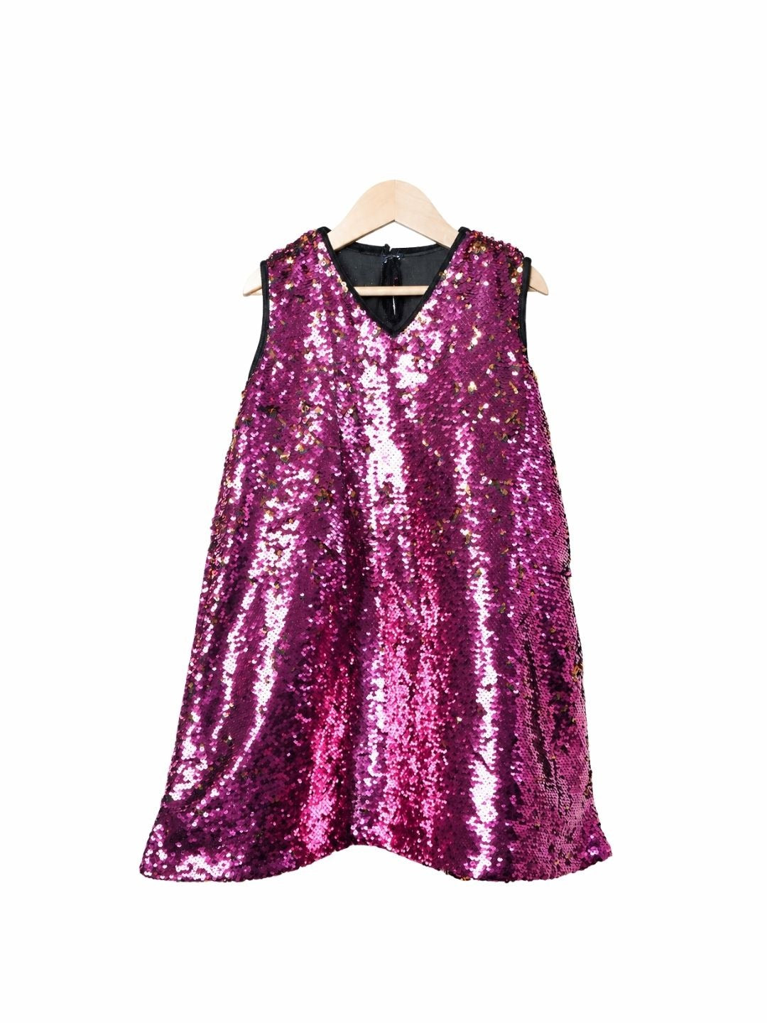 Pink sequins party wear frock for girls