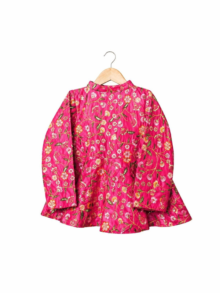 Pink lehenga with embroidered top
