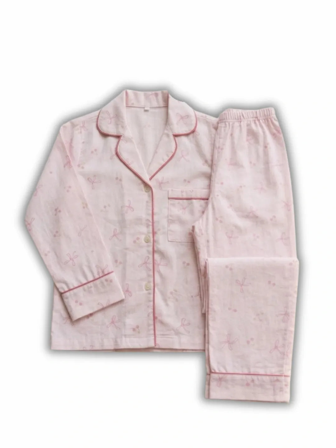Baby Pink rayon cotton night suit for girls