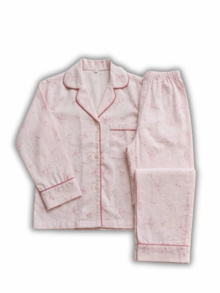 Baby Pink rayon cotton night suit for girls
