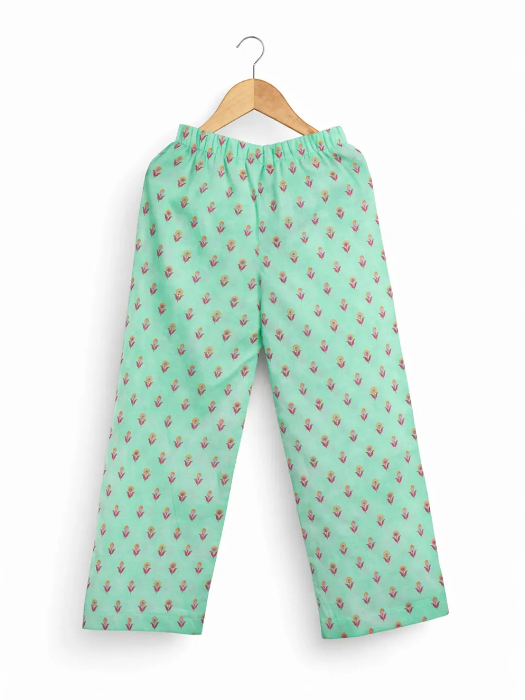 Sea green cotton suit for girls