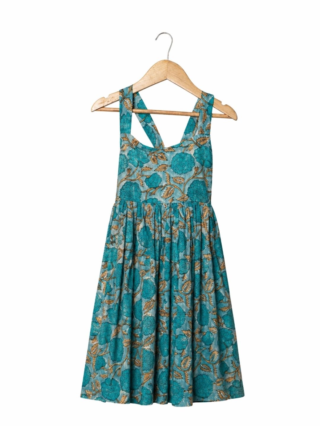 Pure cotton hand block frock summer frock for girls