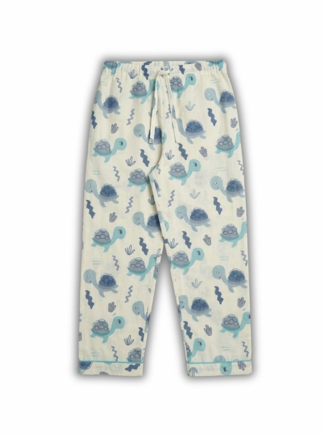 Blue tortoise cotton night suit for kids