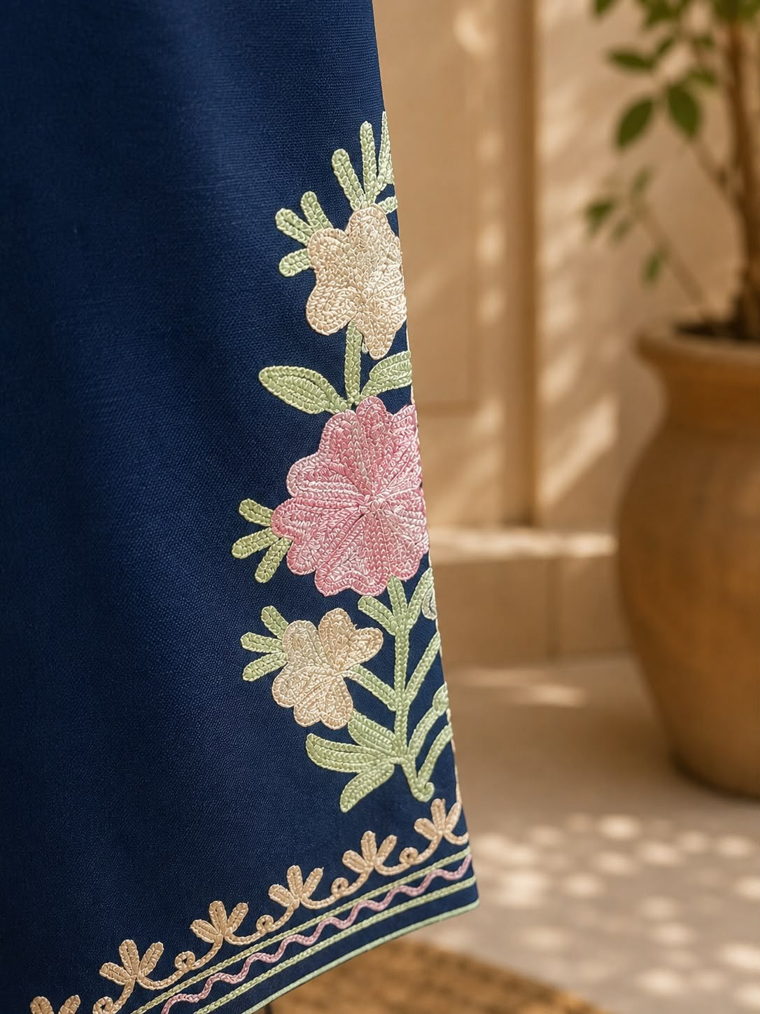 Blue Kashmiri Style Kurta Set