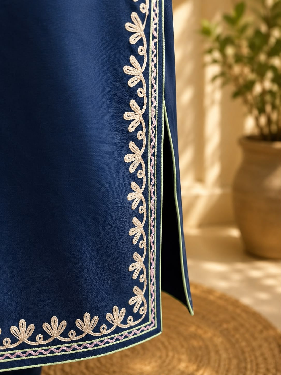 Blue Kashmiri Style Kurta Set