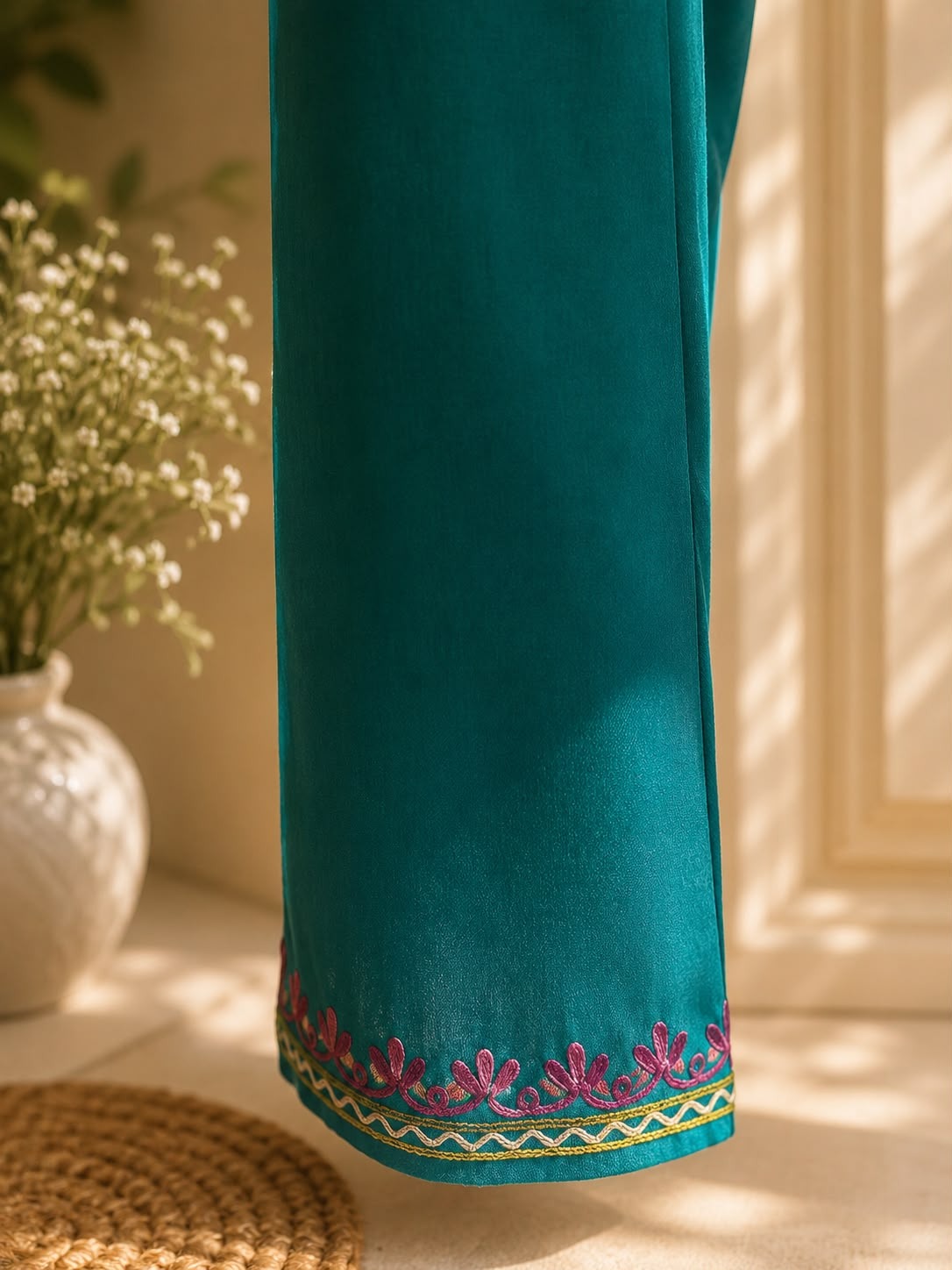 Green Kashmiri Style Kurta Set