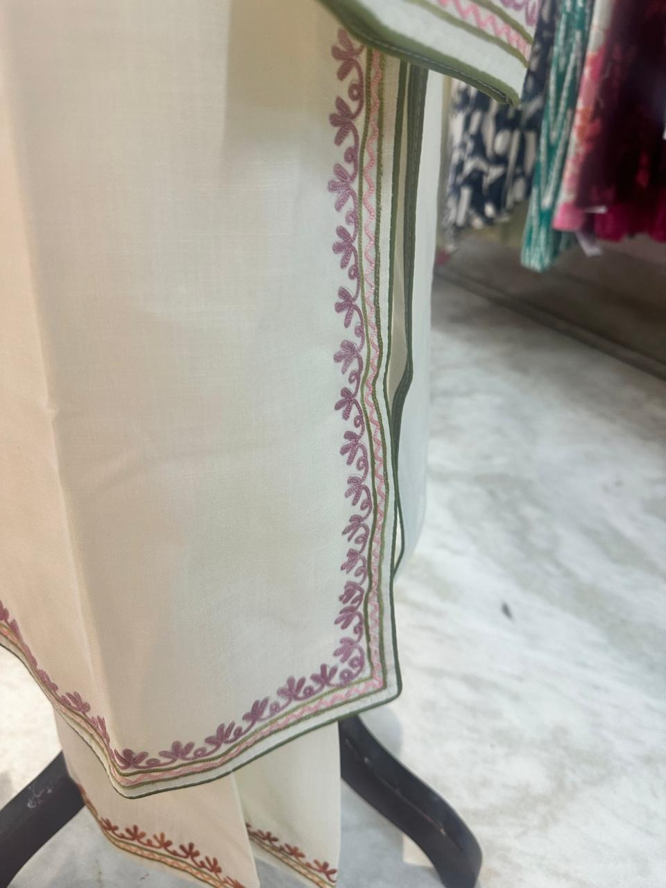 Cream Kashmiri Style Kurta Set
